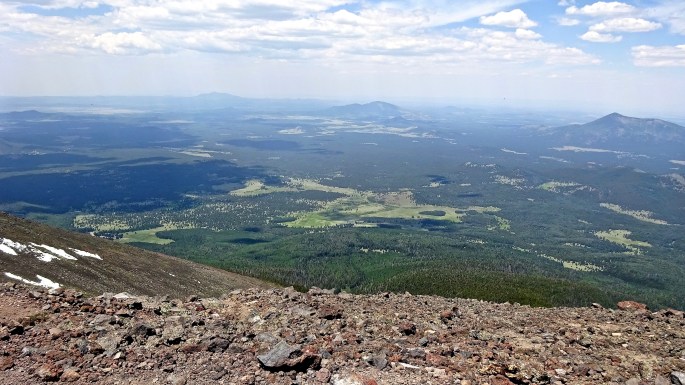 Looking out from Humphreys Peak, the highest elevation in Arizona.