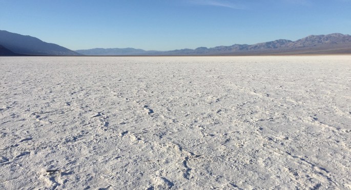 To the side, the salt seems to stretch forever.