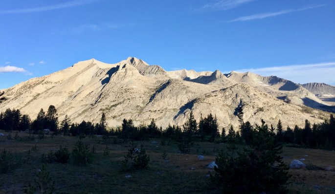 Early morning light sharpens the features of the mountains
