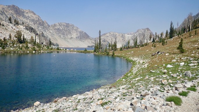 This may be the south end of Sawtooth Lake, but another lake beckons.