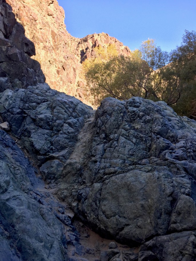 The trail may have started as an easy walk, but it's not so easy here.