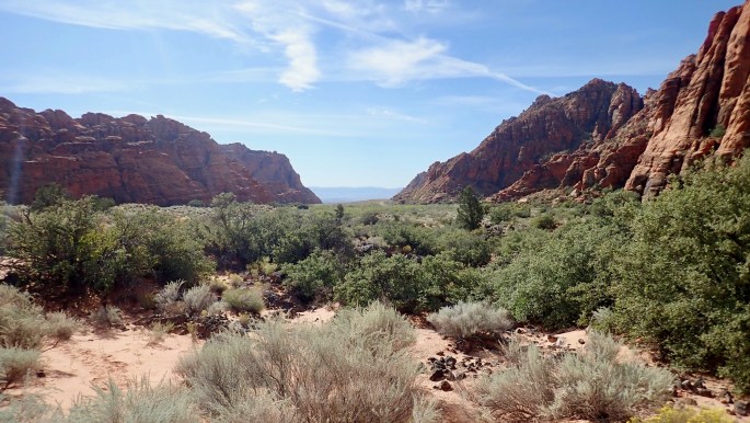 Looking back down the the canyon reveals wide open country in the distance