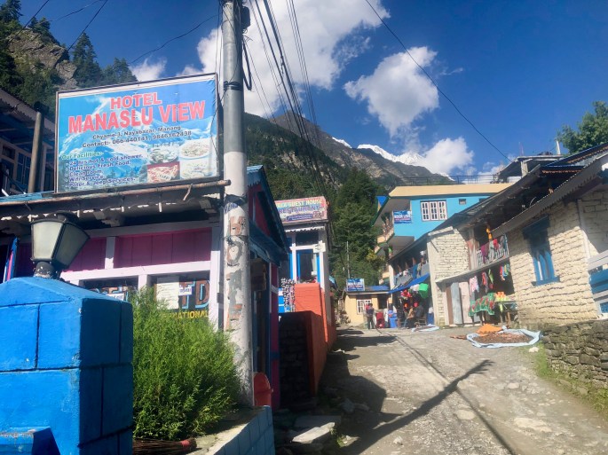 I wonder what that white mountain might be in the background.