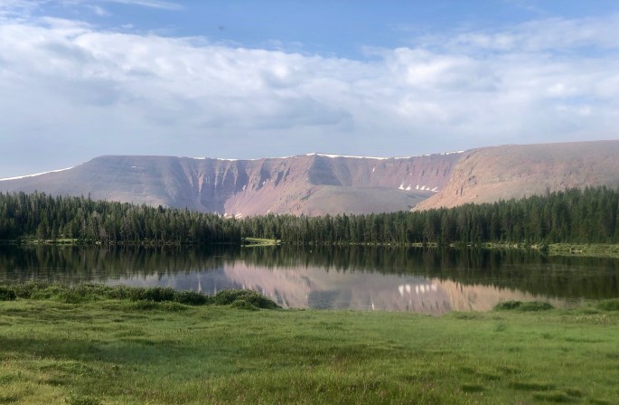 Mornings were almost always lovely.  This view shows off Queant Lake.