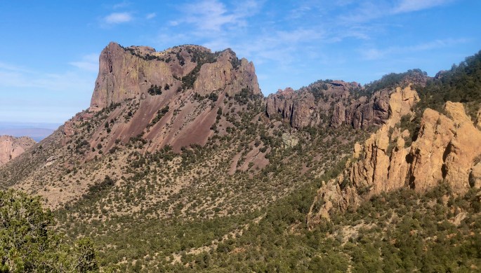 Casa Grande in Chisos Mountains is one of the iconic structures of Big Bend