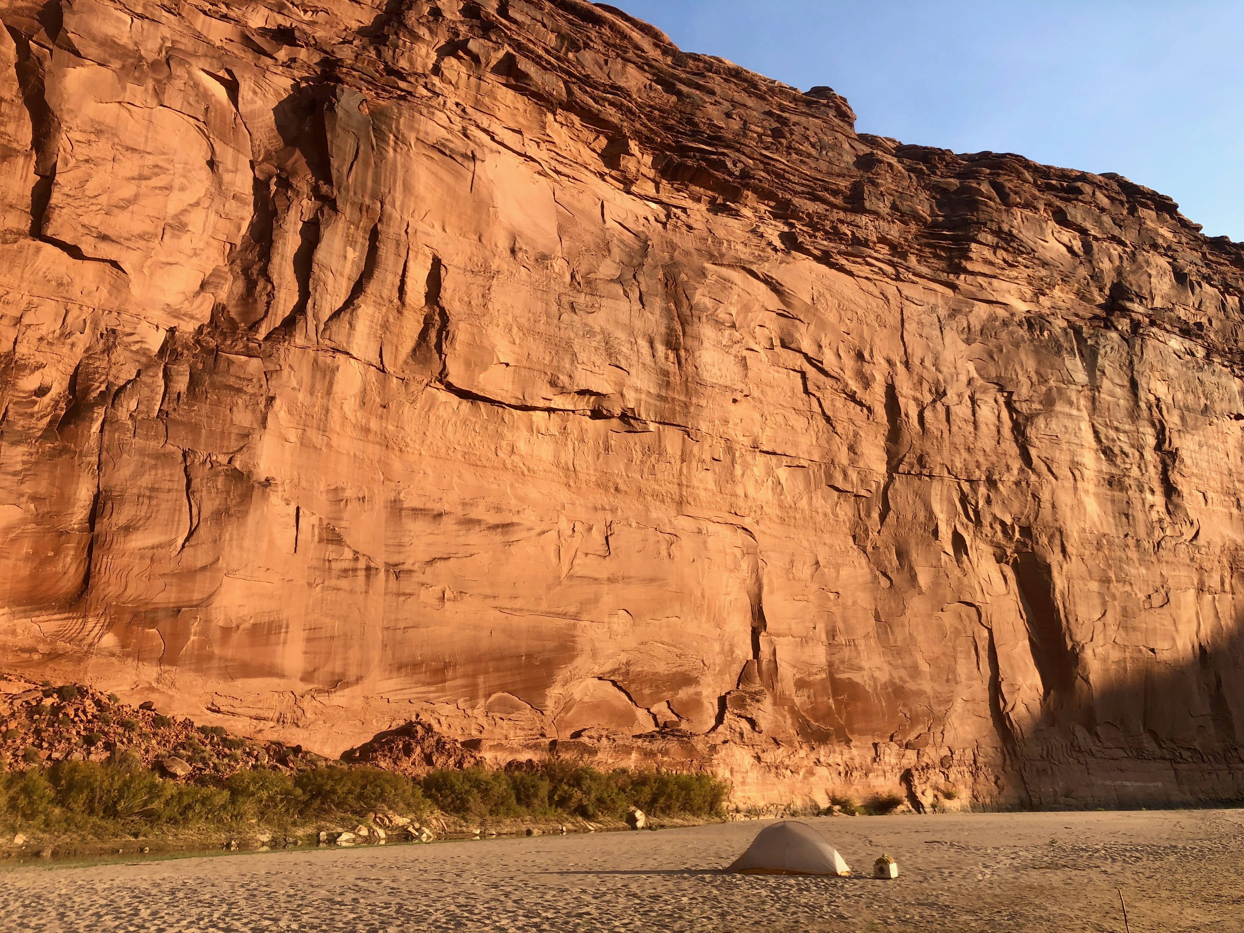 This 400 foot high wall is well positioned to catch the morning sun