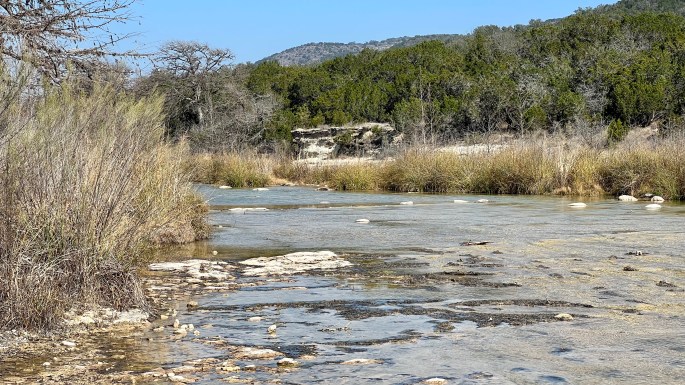 My campsite has a nice view of the Frio River