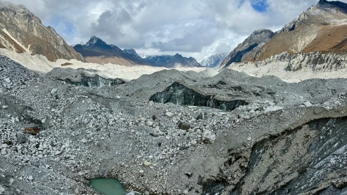 This view looks a little like a glacier